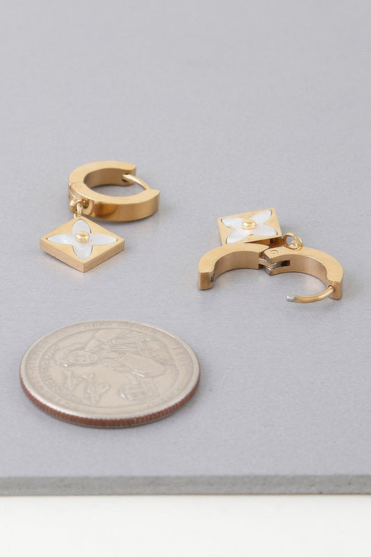 Flower Box Drop Hoop Earrings - Tigbul's Variety Fashion Shop