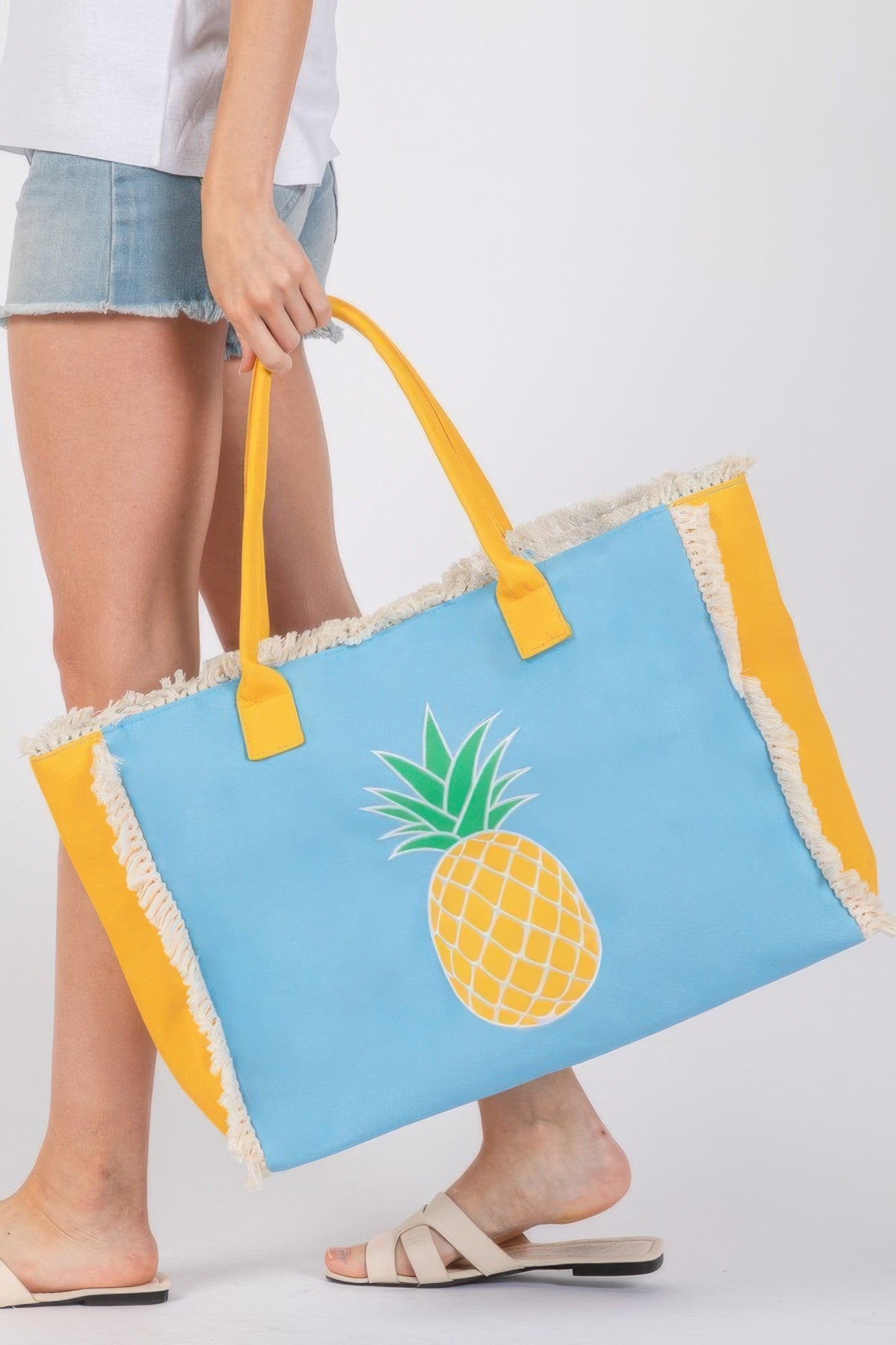 Embroidered Anchor Patch Fringe Tote Bag - Tigbul's Variety Fashion Shop