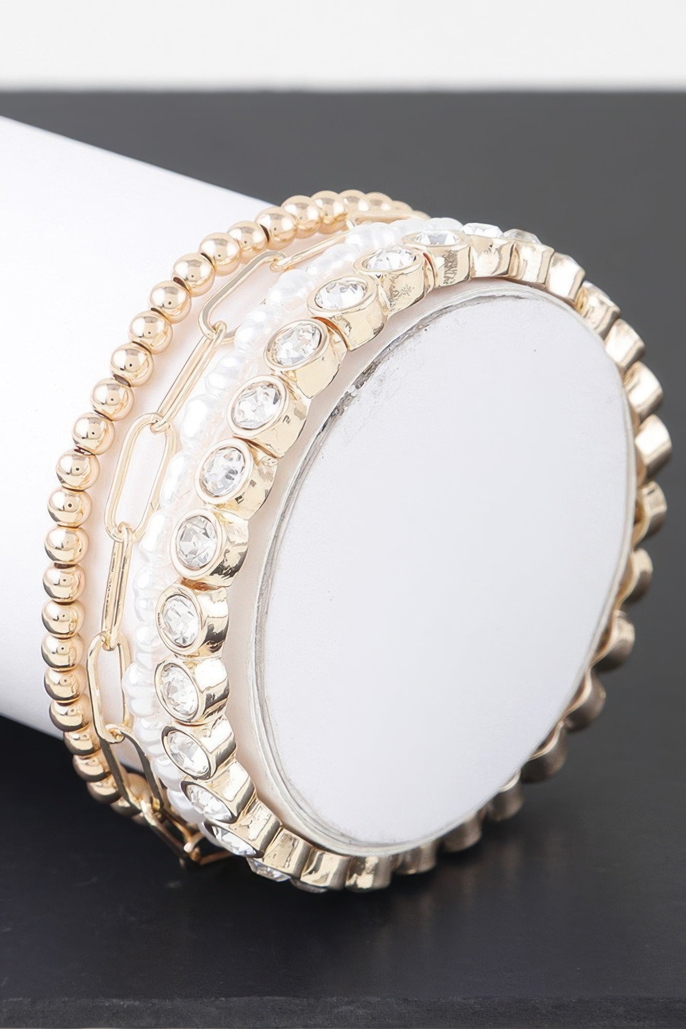 Triple Rhinestone Beaded Bracelet - Tigbul's Variety Fashion Shop