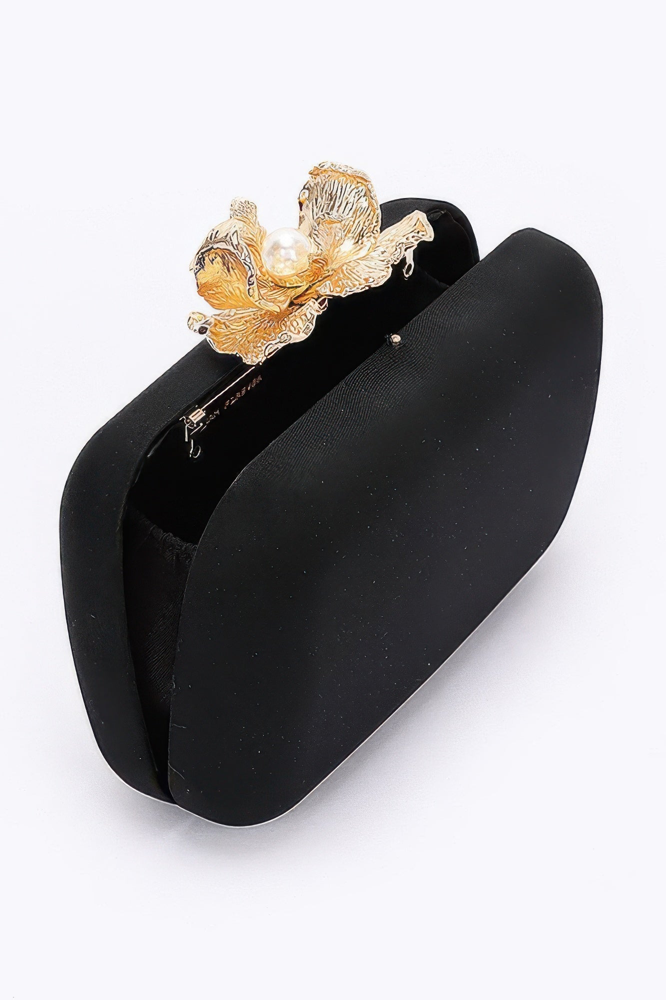 Big Metal Flower Satin Case Bag - Tigbul's Variety Fashion Shop
