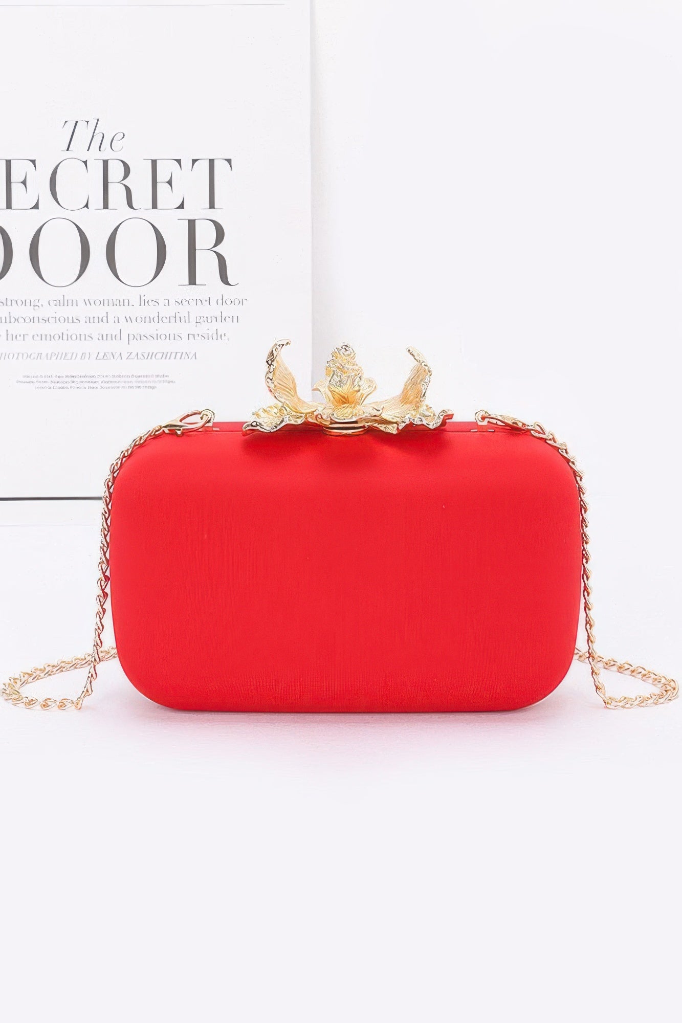 Big Metal Flower Satin Case Bag - Tigbul's Variety Fashion Shop