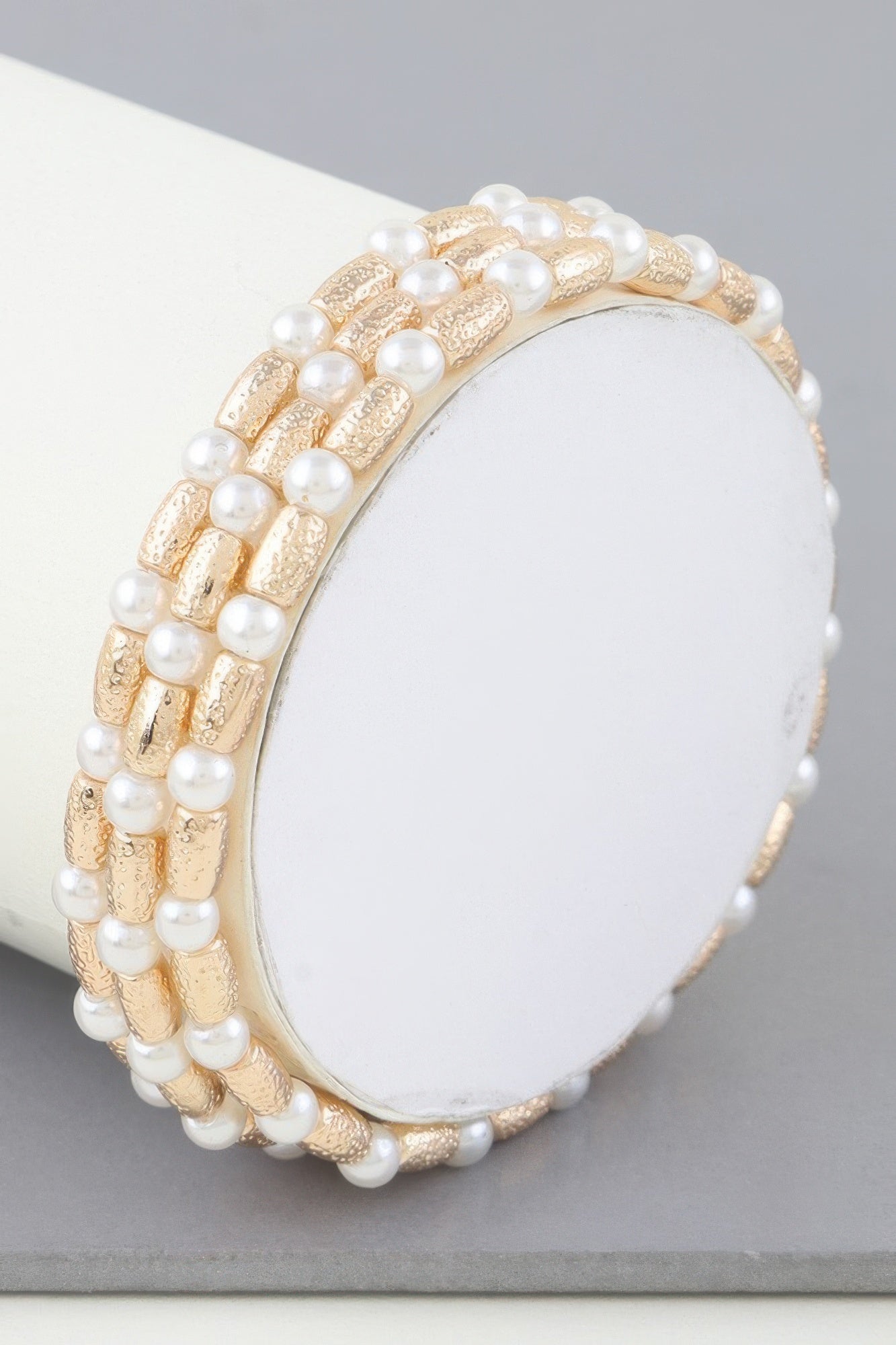 Triple Pillar Pearl Beaded Bracelet - Tigbul's Variety Fashion Shop