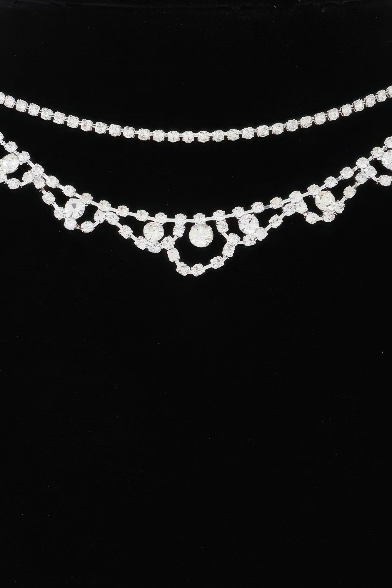 Bejeweled Curtain Drop Ballgown Necklace - Tigbul's Variety Fashion Shop