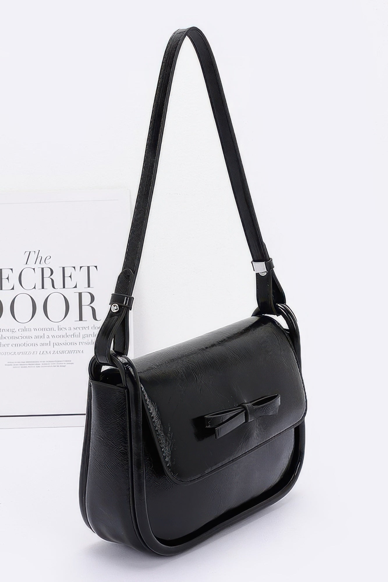 Faux Leather Bow Flap Bag - Tigbul's Variety Fashion Shop