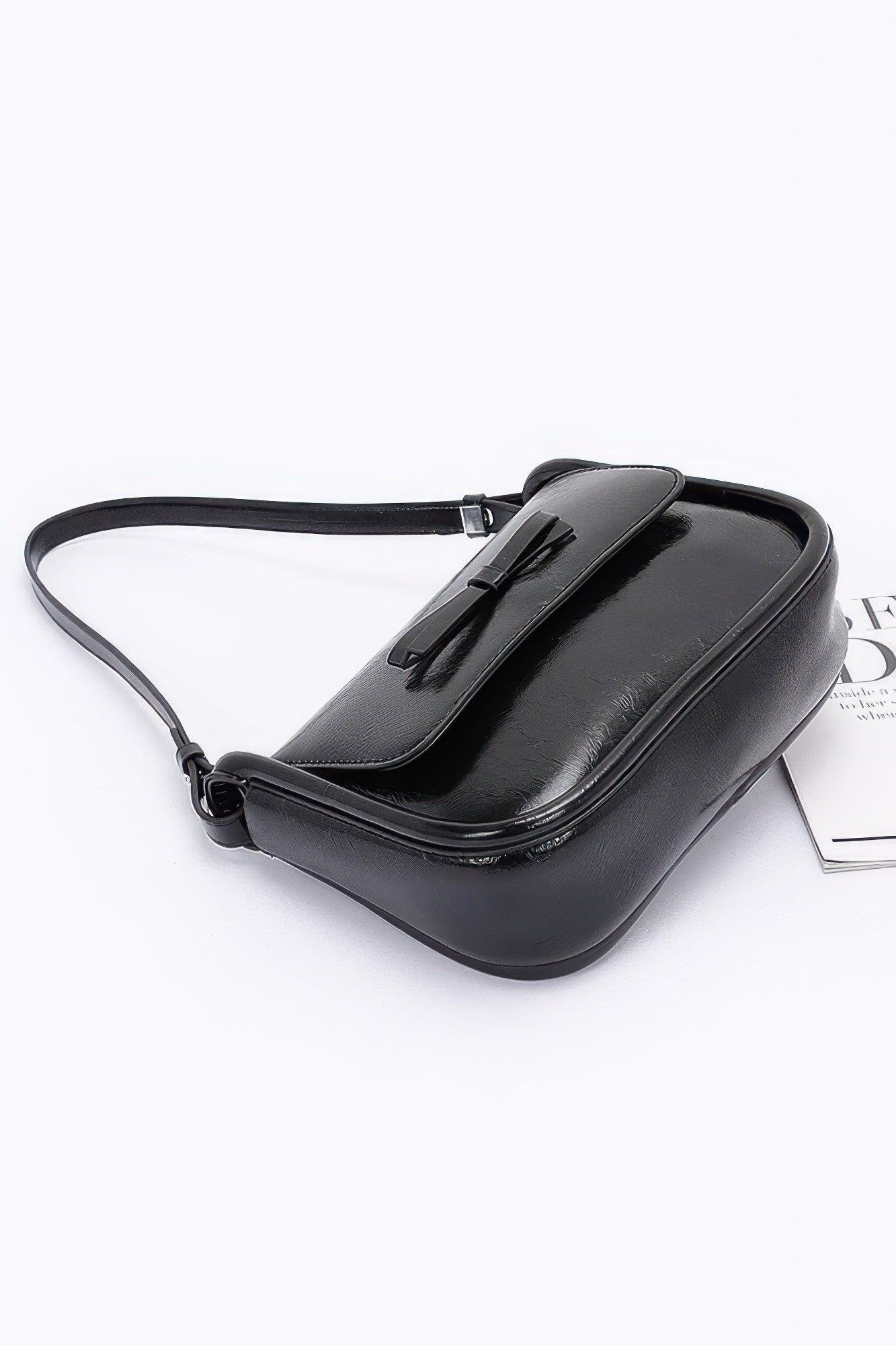 Faux Leather Bow Flap Bag - Tigbul's Variety Fashion Shop