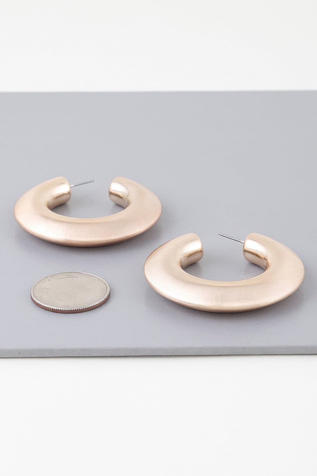 Matte Modern Hoop Earrings - Tigbul's Variety Fashion Shop