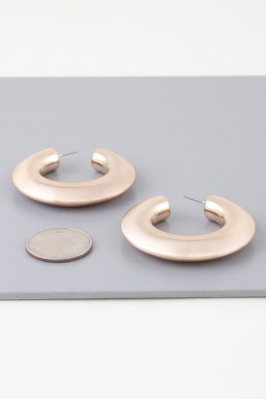 Matte Modern Hoop Earrings - Tigbul's Variety Fashion Shop