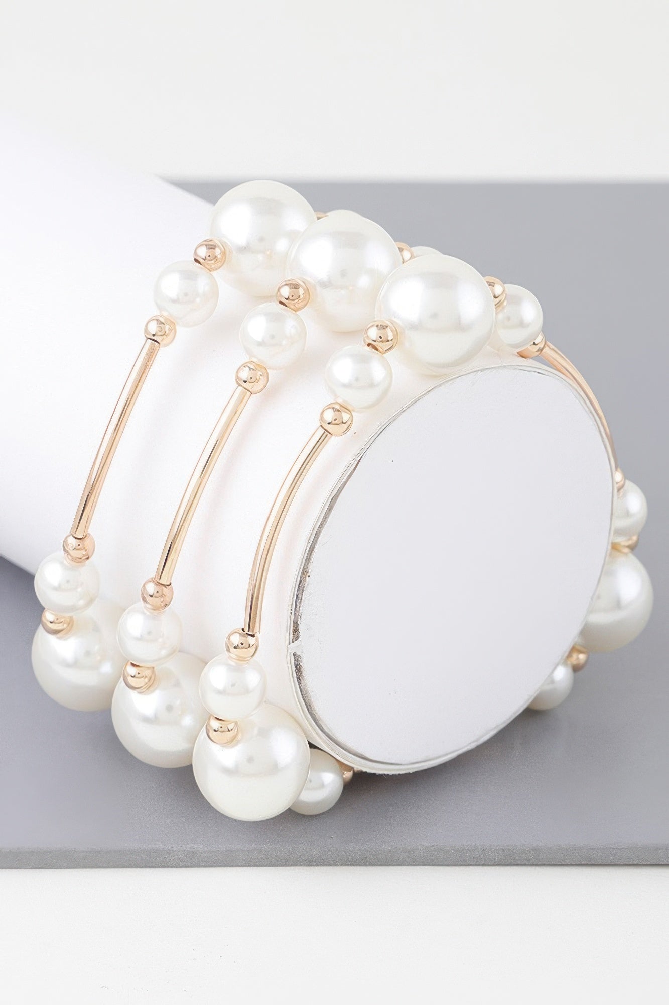 Triple Multi Pearl Wire Bracelet - Tigbul's Variety Fashion Shop