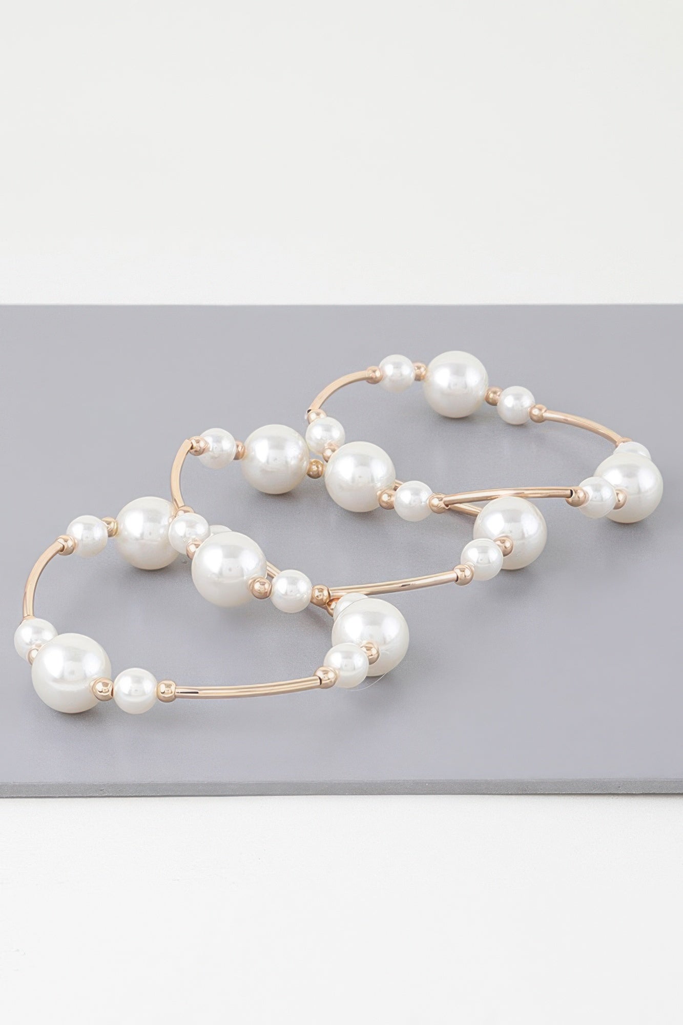 Triple Multi Pearl Wire Bracelet - Tigbul's Variety Fashion Shop