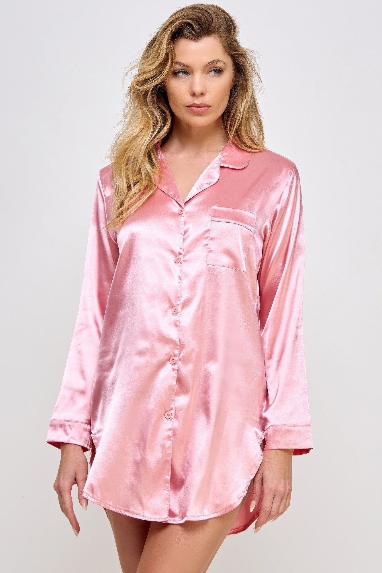 Kimberly Satin Sleepshirt - Tigbul's Variety Fashion Shop