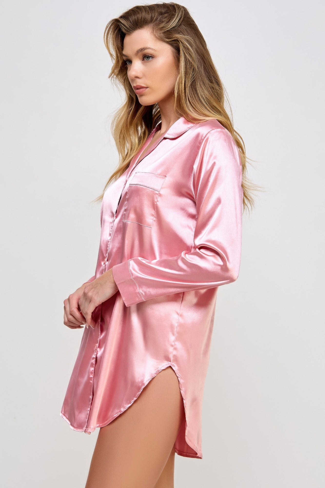 Kimberly Satin Sleepshirt - Tigbul's Variety Fashion Shop
