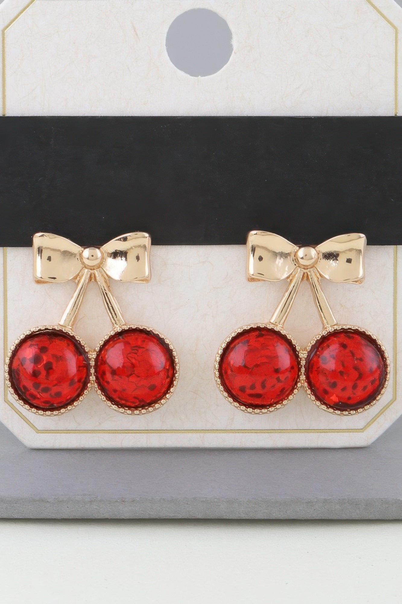 Sequin Cherry Ribbon Earrings - Tigbul's Variety Fashion Shop