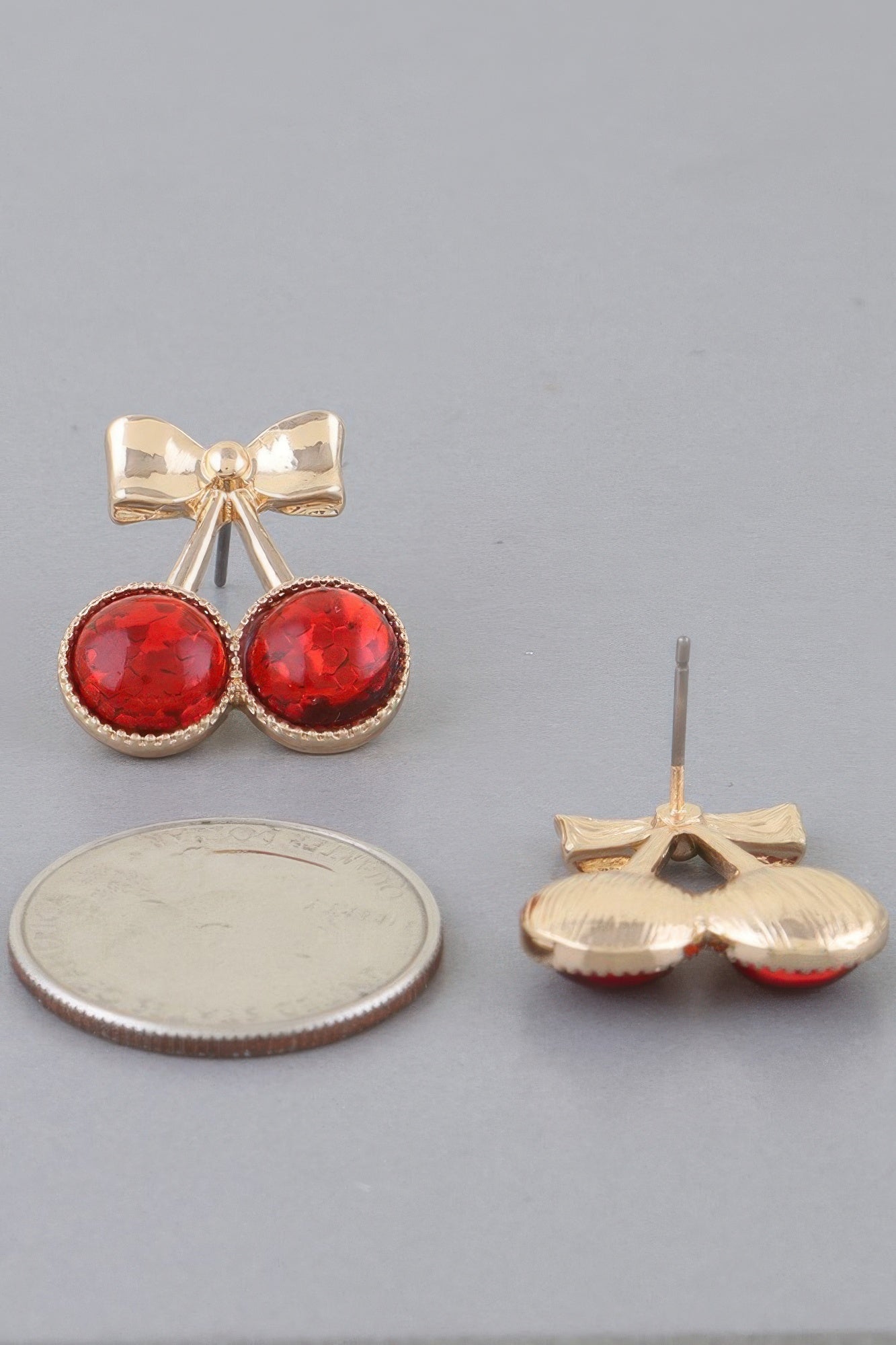 Sequin Cherry Ribbon Earrings - Tigbul's Variety Fashion Shop