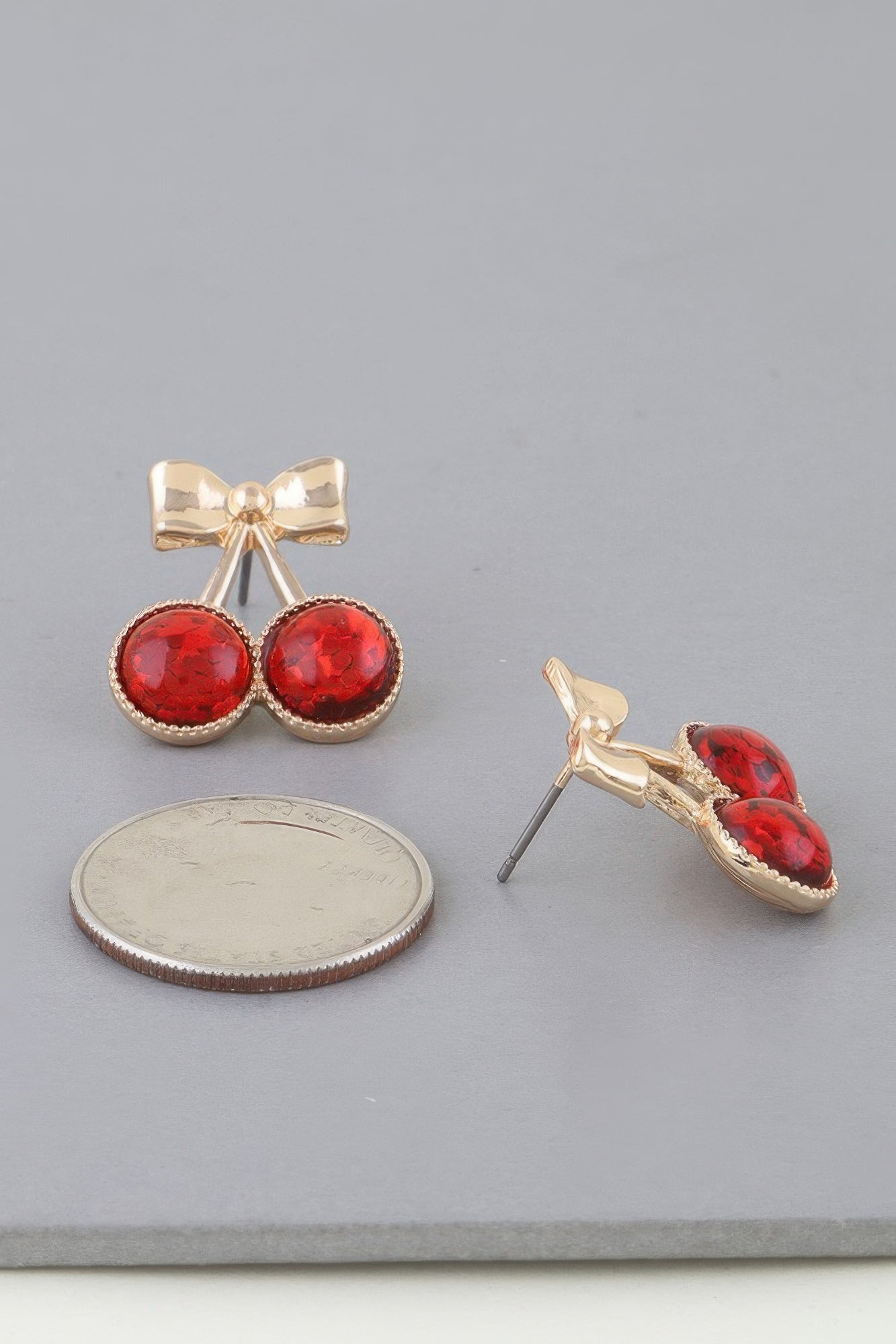 Sequin Cherry Ribbon Earrings - Tigbul's Variety Fashion Shop
