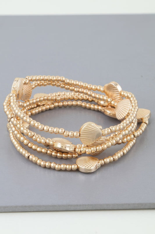 Shiny Seashell Beaded Bracelet - Tigbul's Variety Fashion Shop