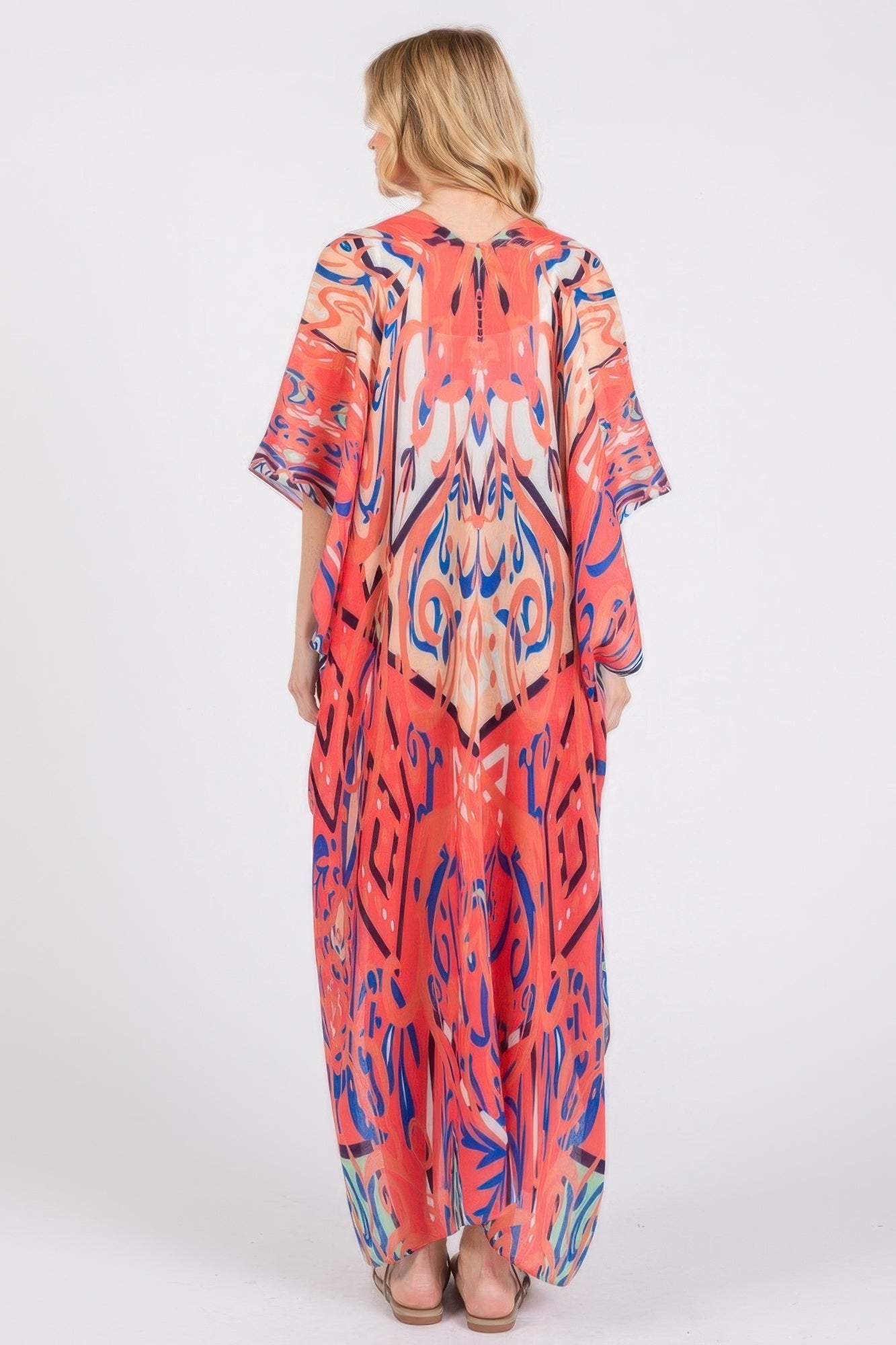 Boho Print Open Front Long Kimono - Tigbul's Variety Fashion Shop