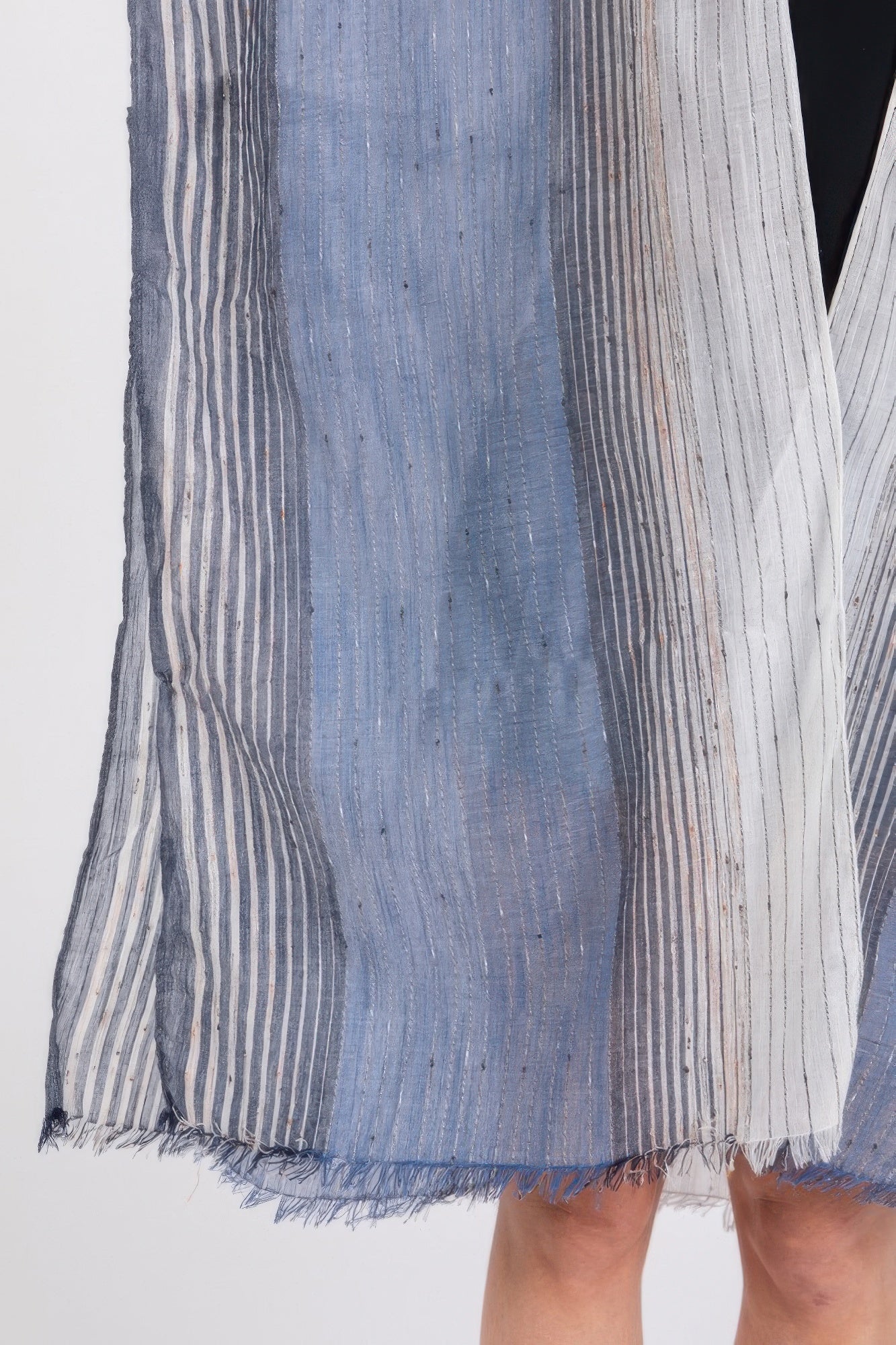 Striped Two Tone Cover Up Kimono - Tigbul's Variety Fashion Shop