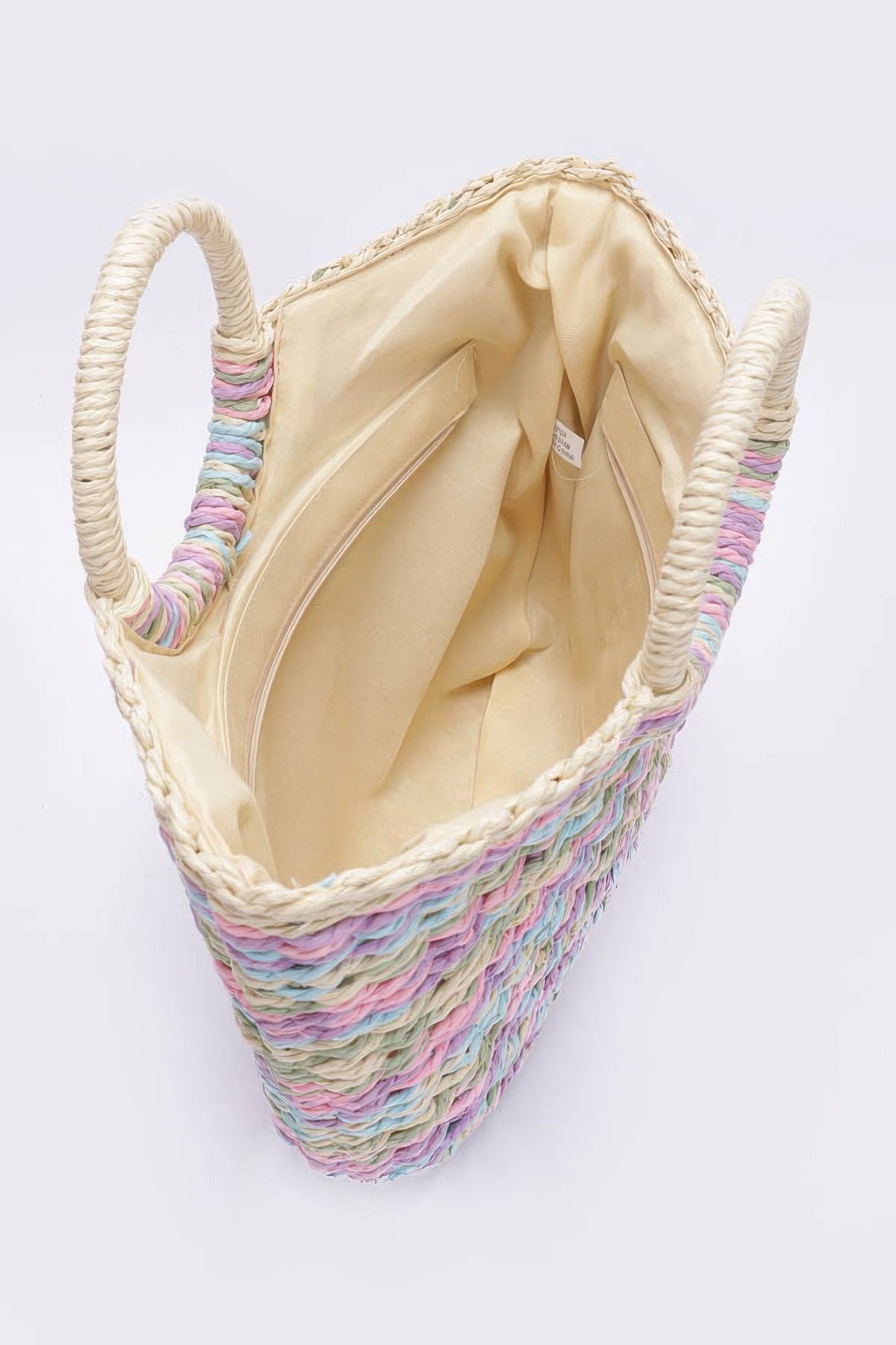 Faux Straw Multi Color Round Handle Tote Bag - Tigbul's Variety Fashion Shop