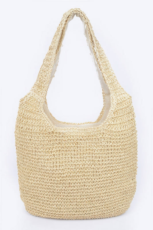 Faux Straw Hobo Bag - Tigbul's Variety Fashion Shop