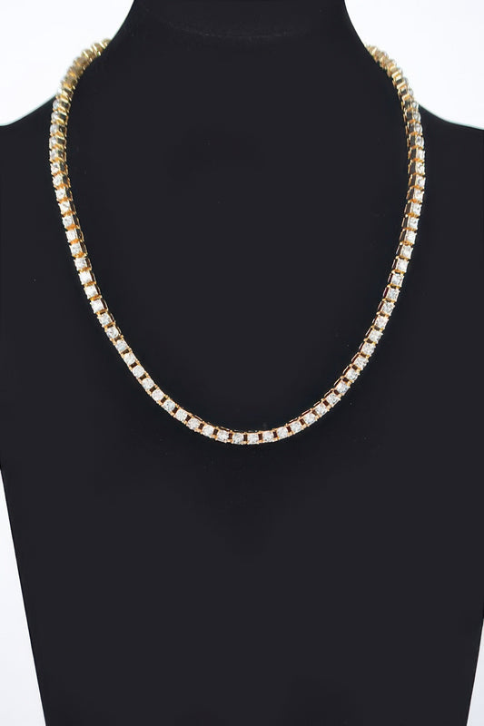 Rhinestone Chain Layered Necklace Chain - Tigbul's Variety Fashion Shop