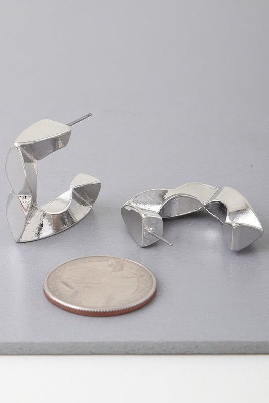 Geometric Cubic Hoop Earrings - Tigbul's Variety Fashion Shop