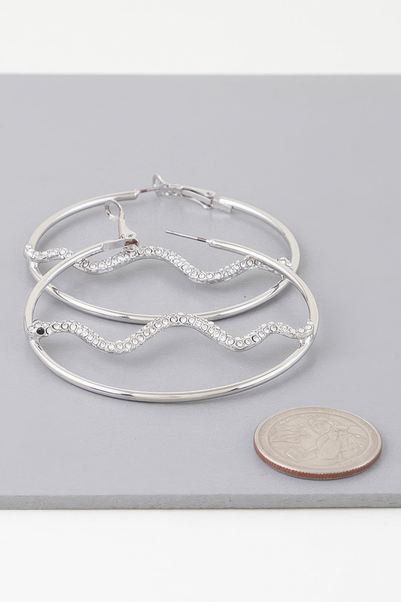 Bejeweled Snake Hoop Earrings - Tigbul's Variety Fashion Shop