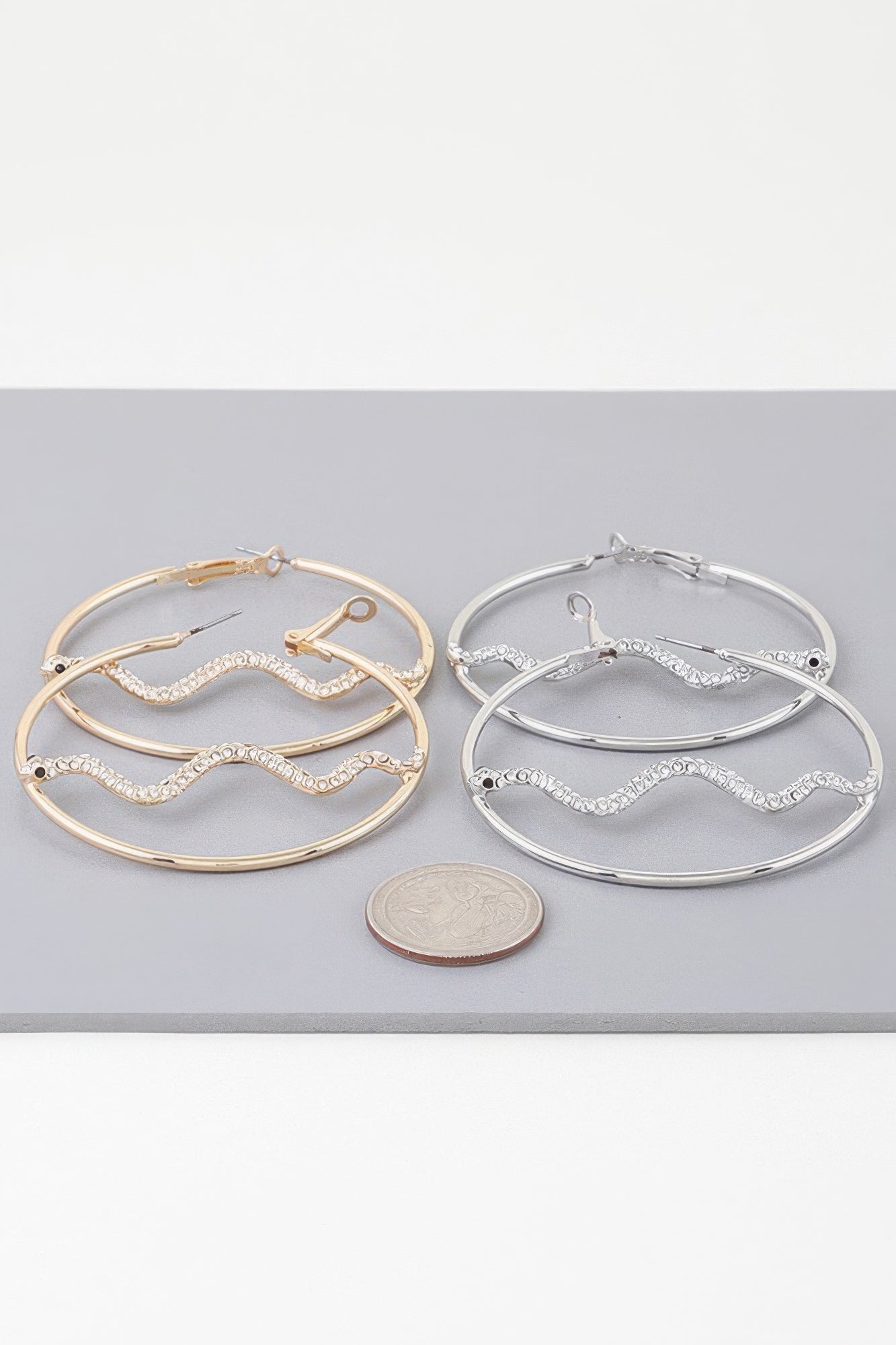 Bejeweled Snake Hoop Earrings - Tigbul's Variety Fashion Shop