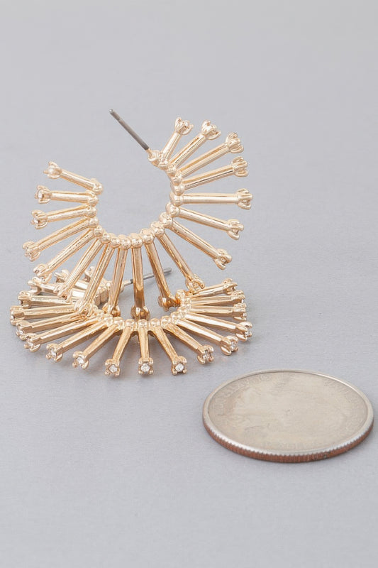 Rising Bejeweled Sun Hoop Earrings - Tigbul's Variety Fashion Shop