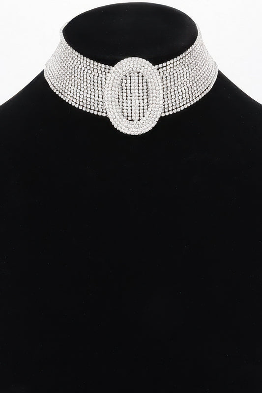 Rhinestone Choker Necklace - Tigbul's Variety Fashion Shop