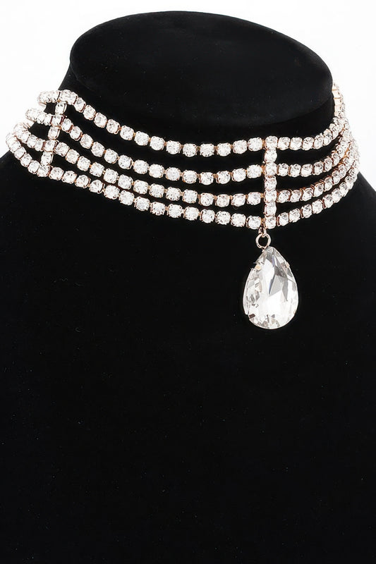 Rhinestone Choker Necklace - Tigbul's Variety Fashion Shop