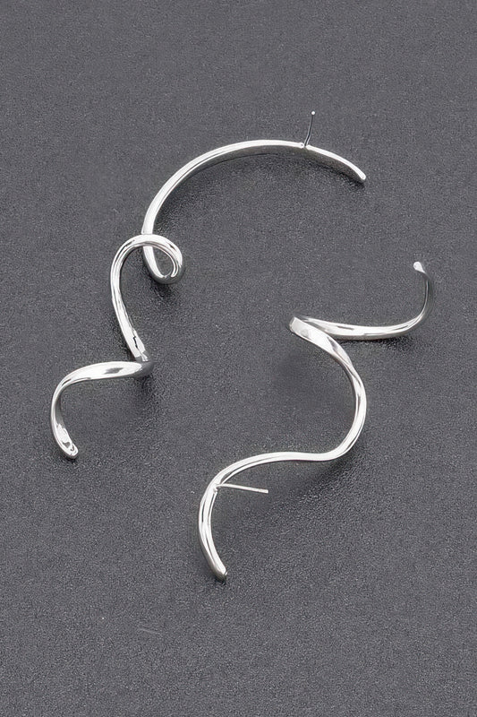 Gold Plated Metal Twist Dangle Earrings - Tigbul's Variety Fashion Shop