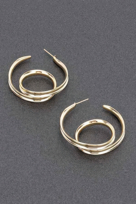 Gold Plated Metal Hoop Earring - Tigbul's Variety Fashion Shop