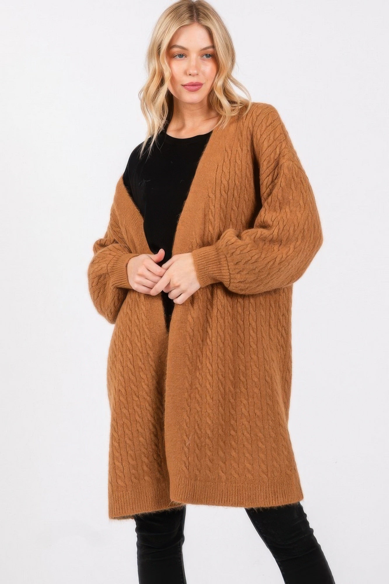 Cable Knit Cardigan - Tigbul's Variety Fashion Shop