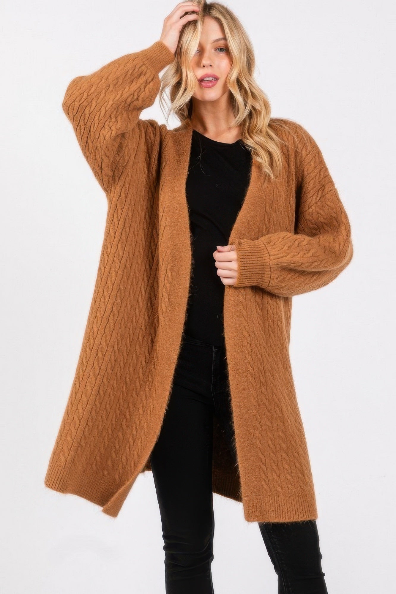 Cable Knit Cardigan - Tigbul's Variety Fashion Shop