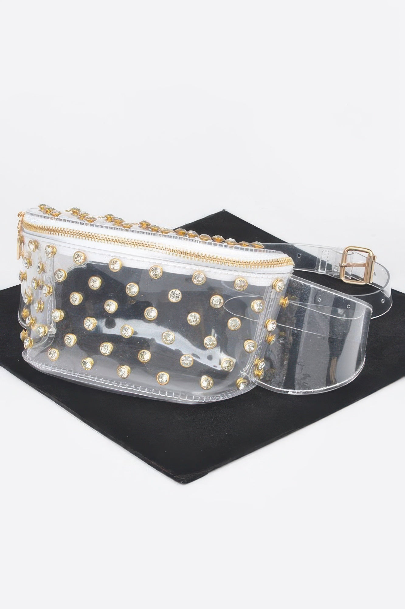 Transparent Rhinestone Studded Fanny Pack - Tigbul's Variety Fashion Shop