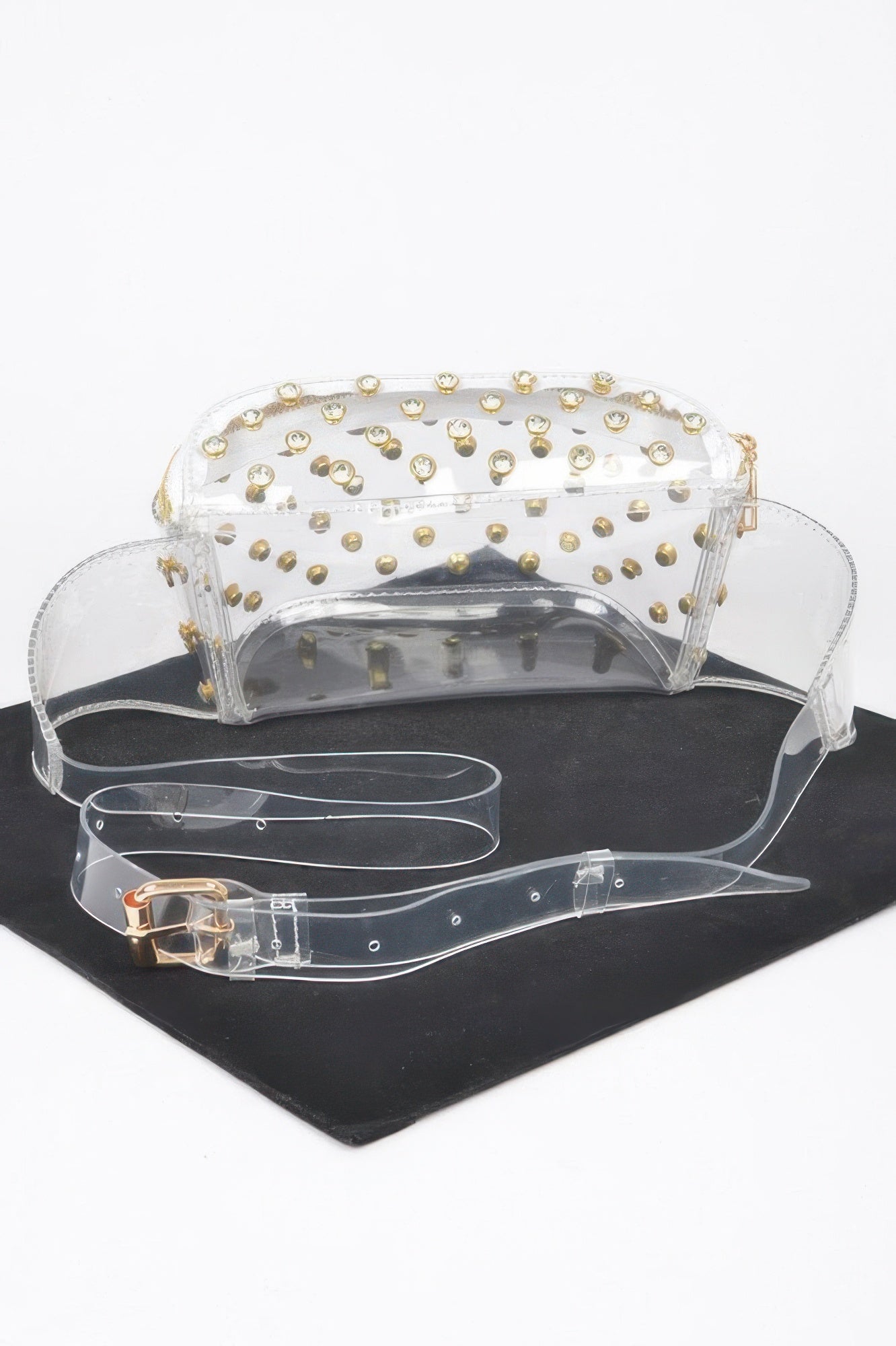 Transparent Rhinestone Studded Fanny Pack - Tigbul's Variety Fashion Shop