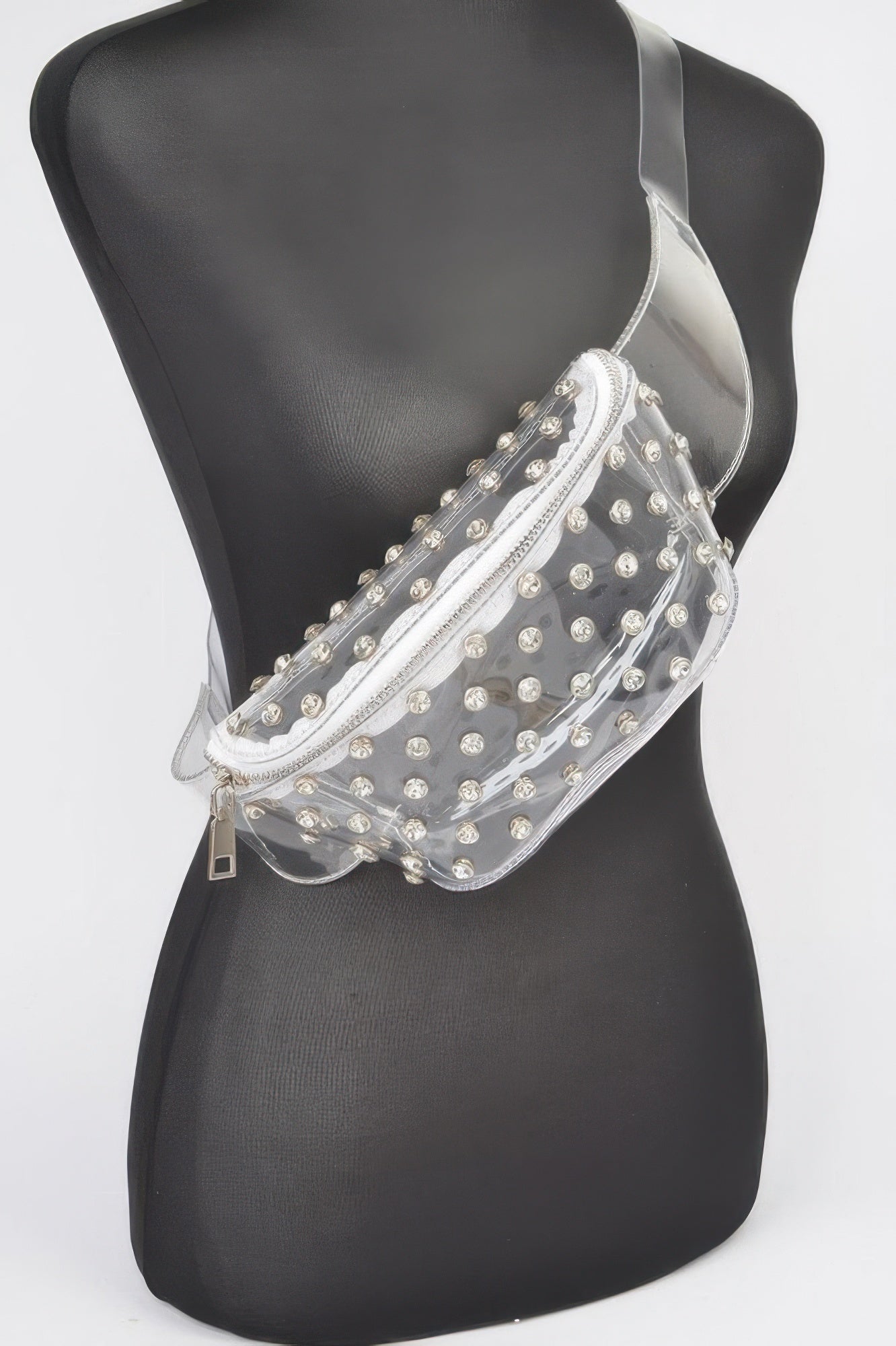 Transparent Rhinestone Studded Fanny Pack - Tigbul's Variety Fashion Shop