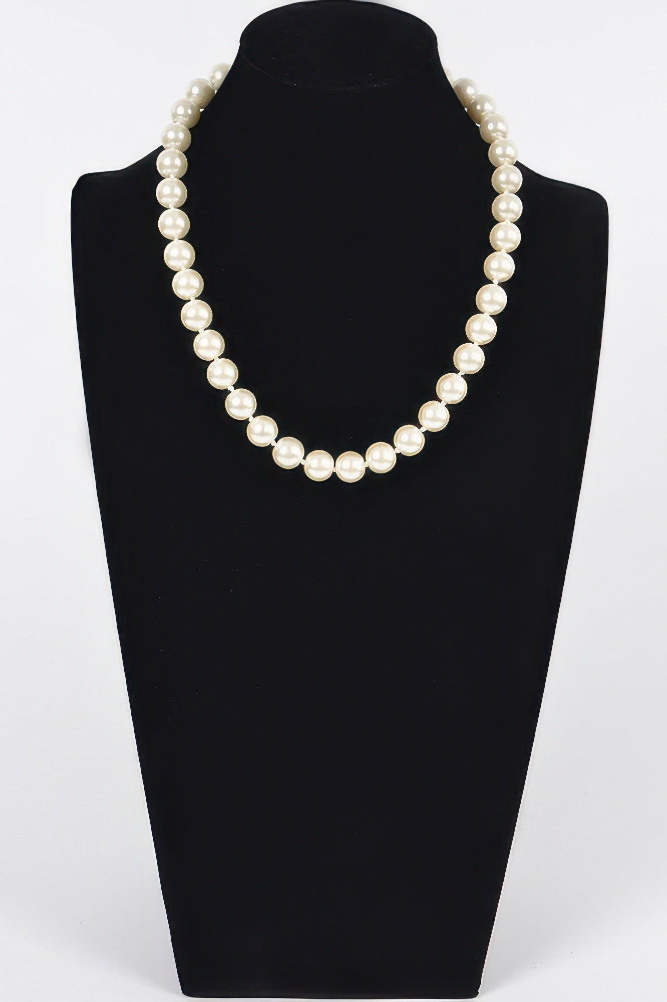 Simple Pearl Bead Lined Necklace - Tigbul's Variety Fashion Shop
