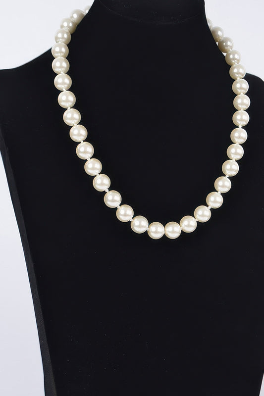 Simple Pearl Bead Lined Necklace - Tigbul's Variety Fashion Shop
