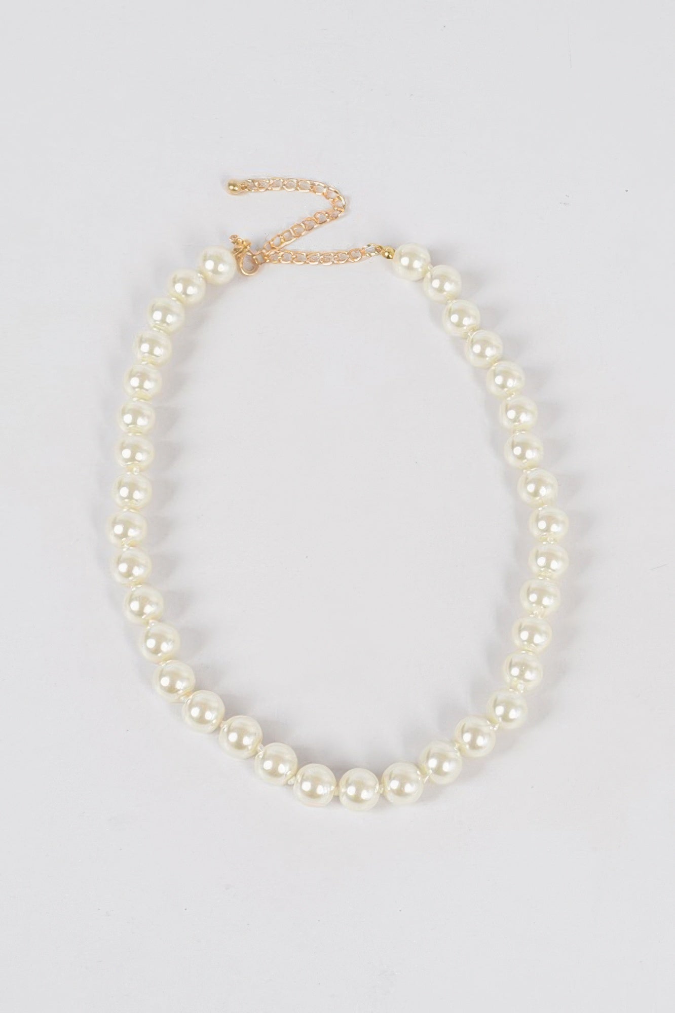 Simple Pearl Bead Lined Necklace - Tigbul's Variety Fashion Shop