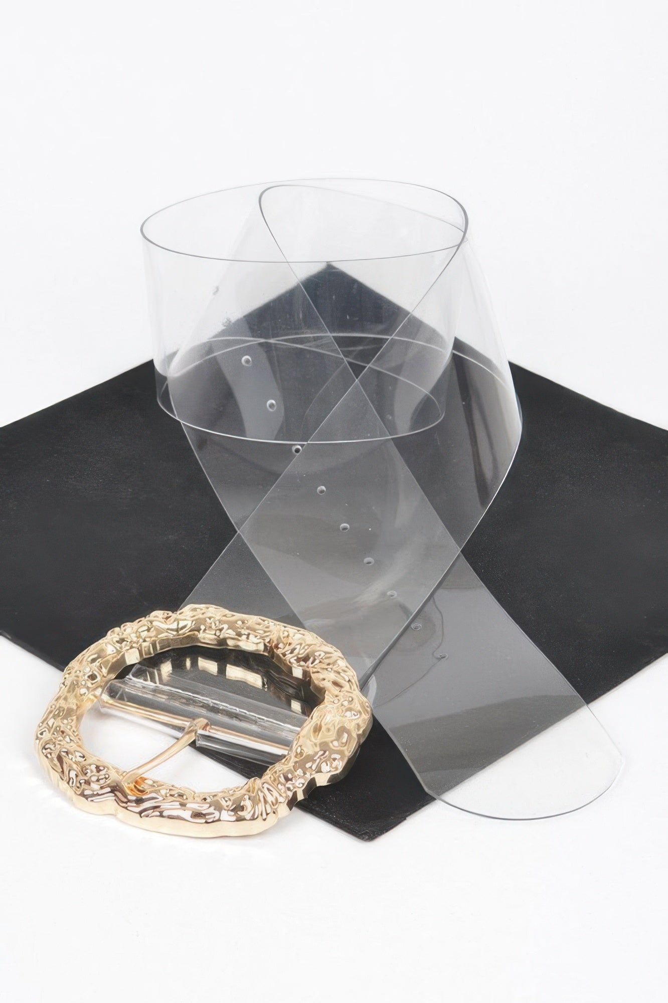 Big Vintage Round Metal Buckle Clear Plussize Belt - Tigbul's Variety Fashion Shop