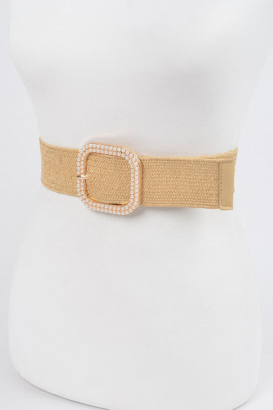 Weaved Pearl Buckle Belt - Tigbul's Variety Fashion Shop