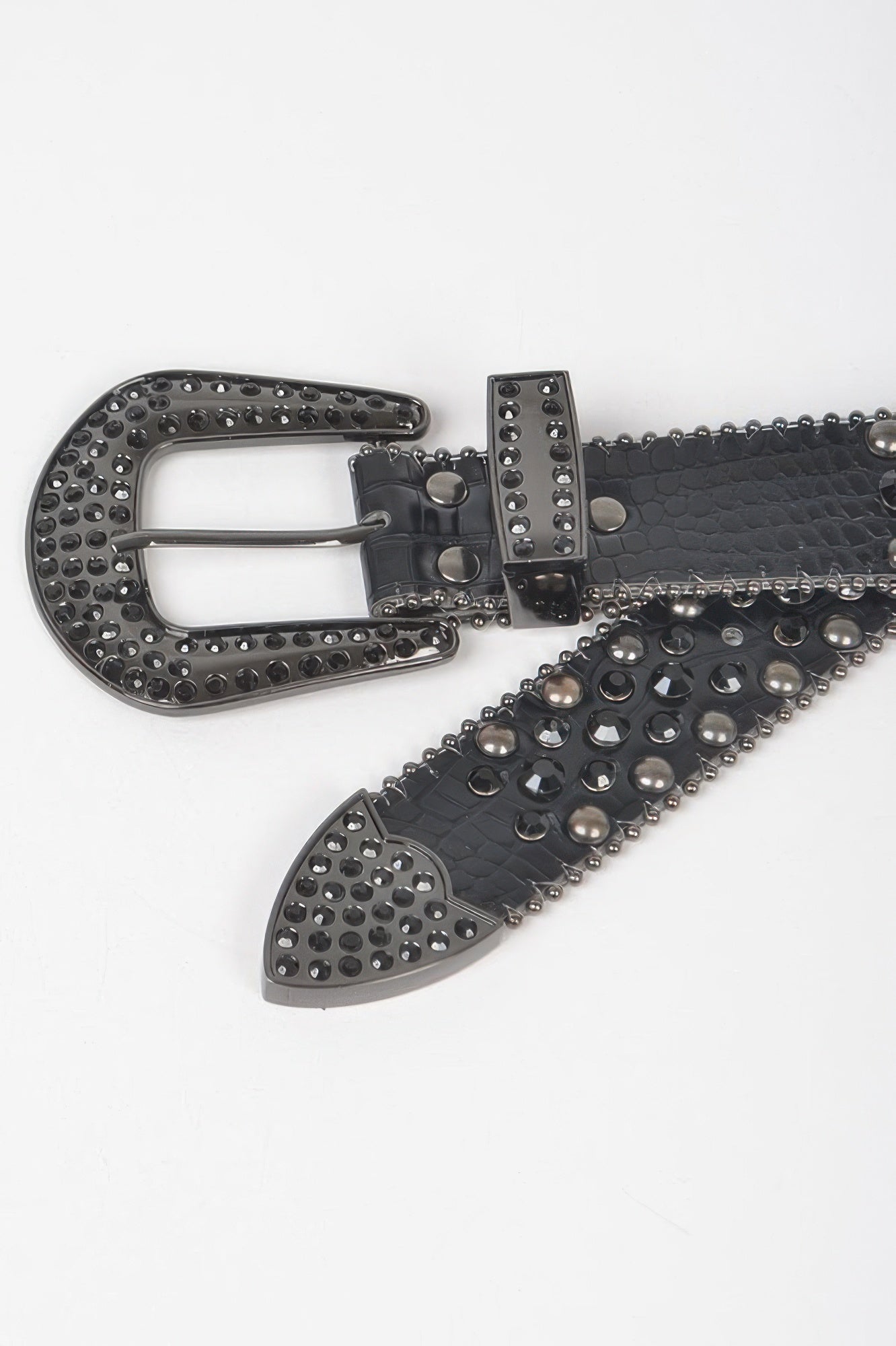 Rhinestone Metal Studded Multi Metal Belt - Tigbul's Variety Fashion Shop