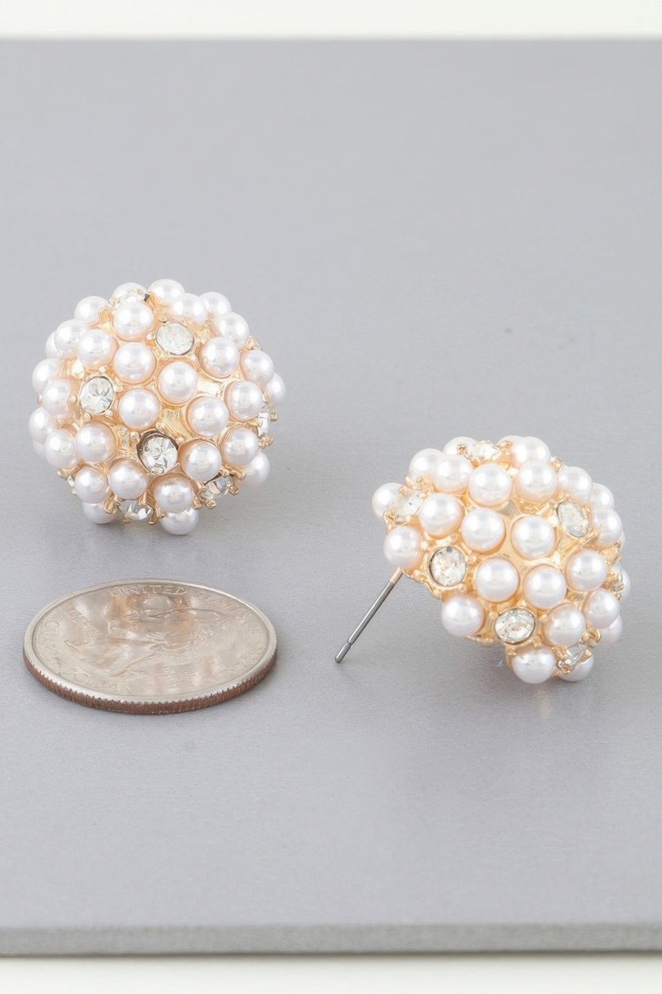 Pearl Cluster Stud Earrings - Tigbul's Variety Fashion Shop