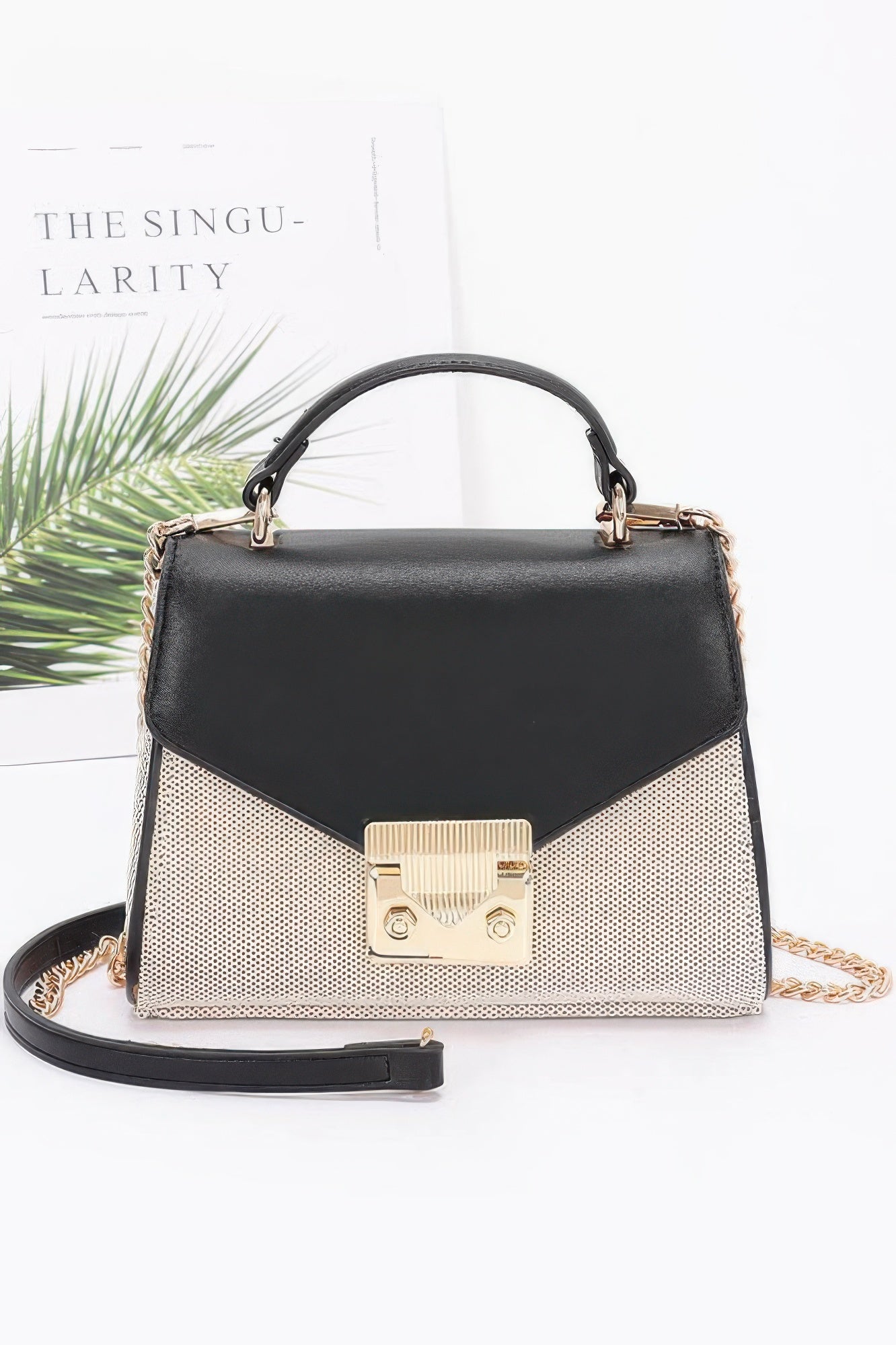 Canvas Top Handle Flap Bag - Tigbul's Variety Fashion Shop
