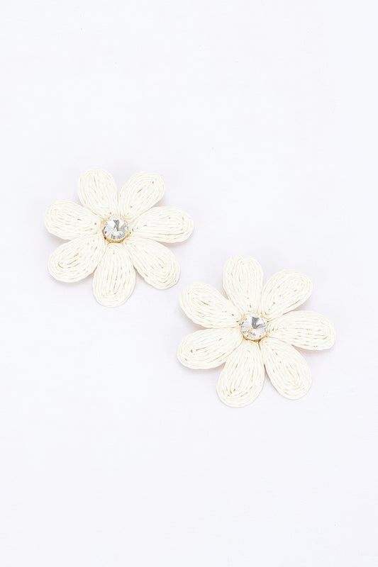 Paper Flower Rhinestone Earring - Tigbul's Variety Fashion Shop