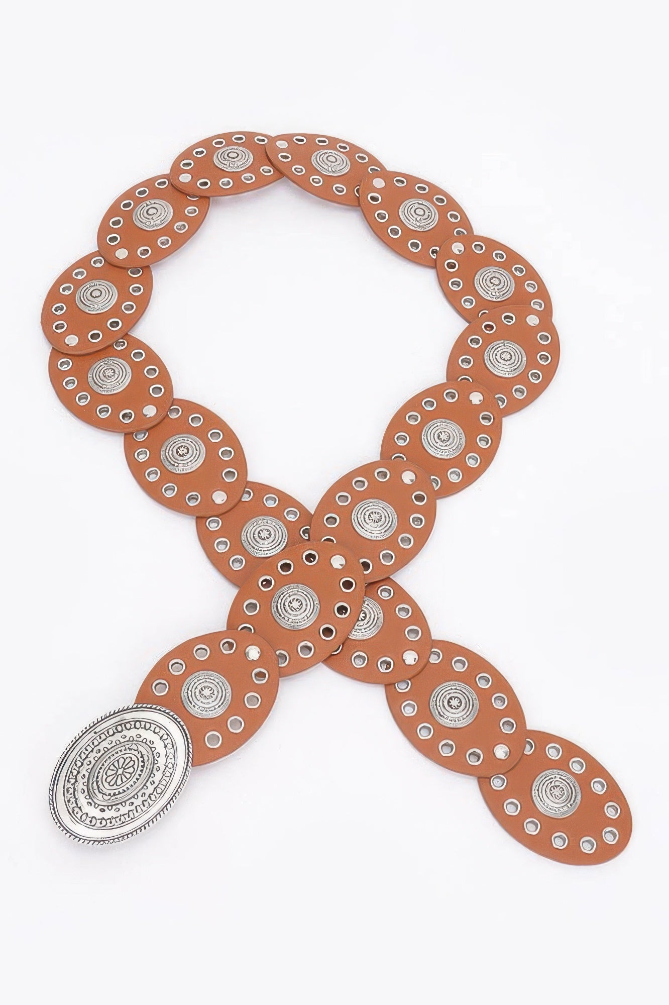 Faux Leather Oval Shape Vintage Belt - Tigbul's Variety Fashion Shop