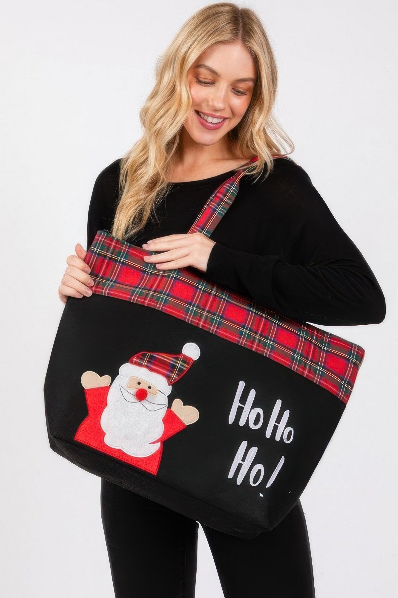 Ho Ho Ho Letter Santa Christmas Tote Bag - Tigbul's Variety Fashion Shop