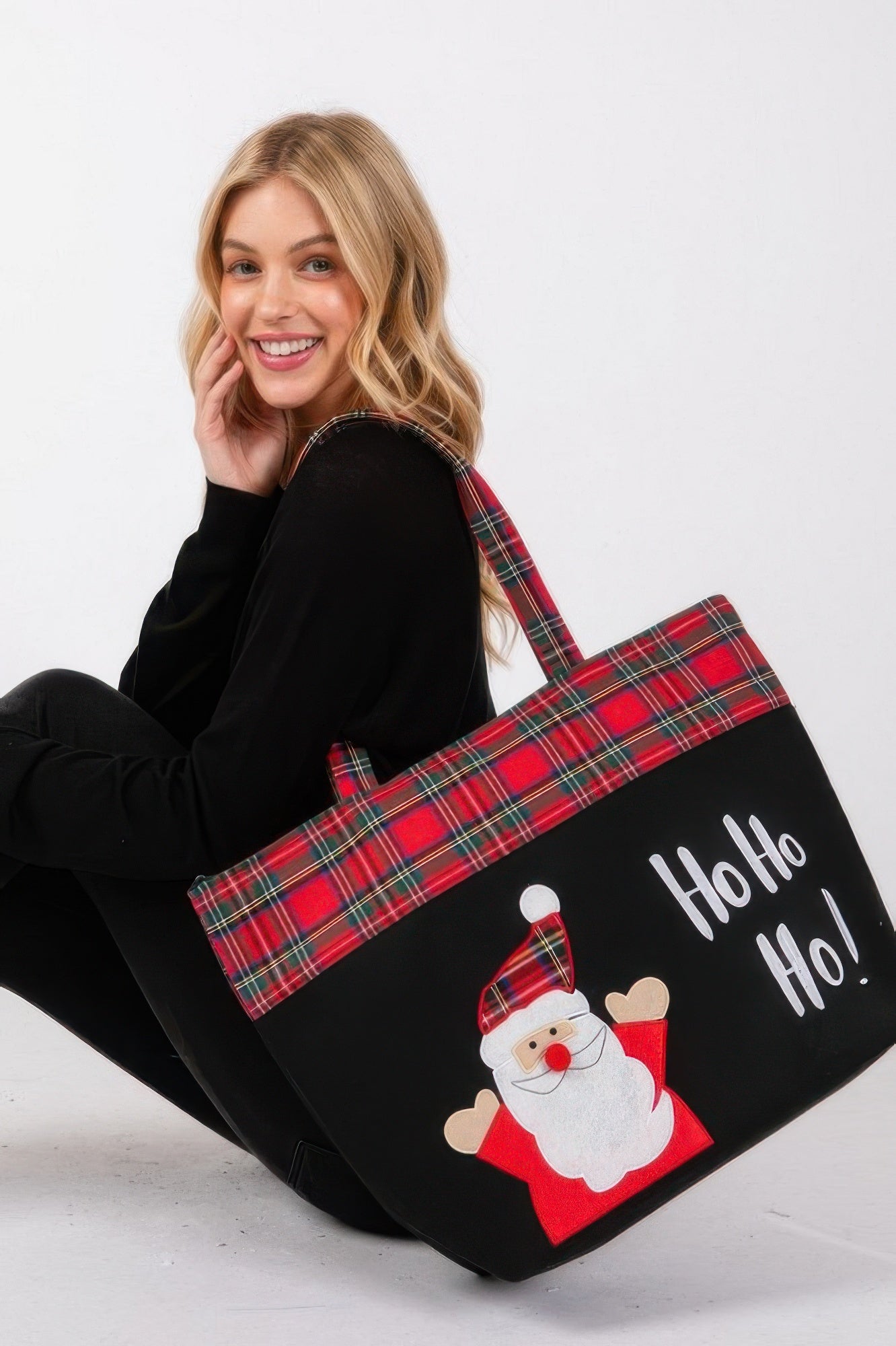 Ho Ho Ho Letter Santa Christmas Tote Bag - Tigbul's Variety Fashion Shop