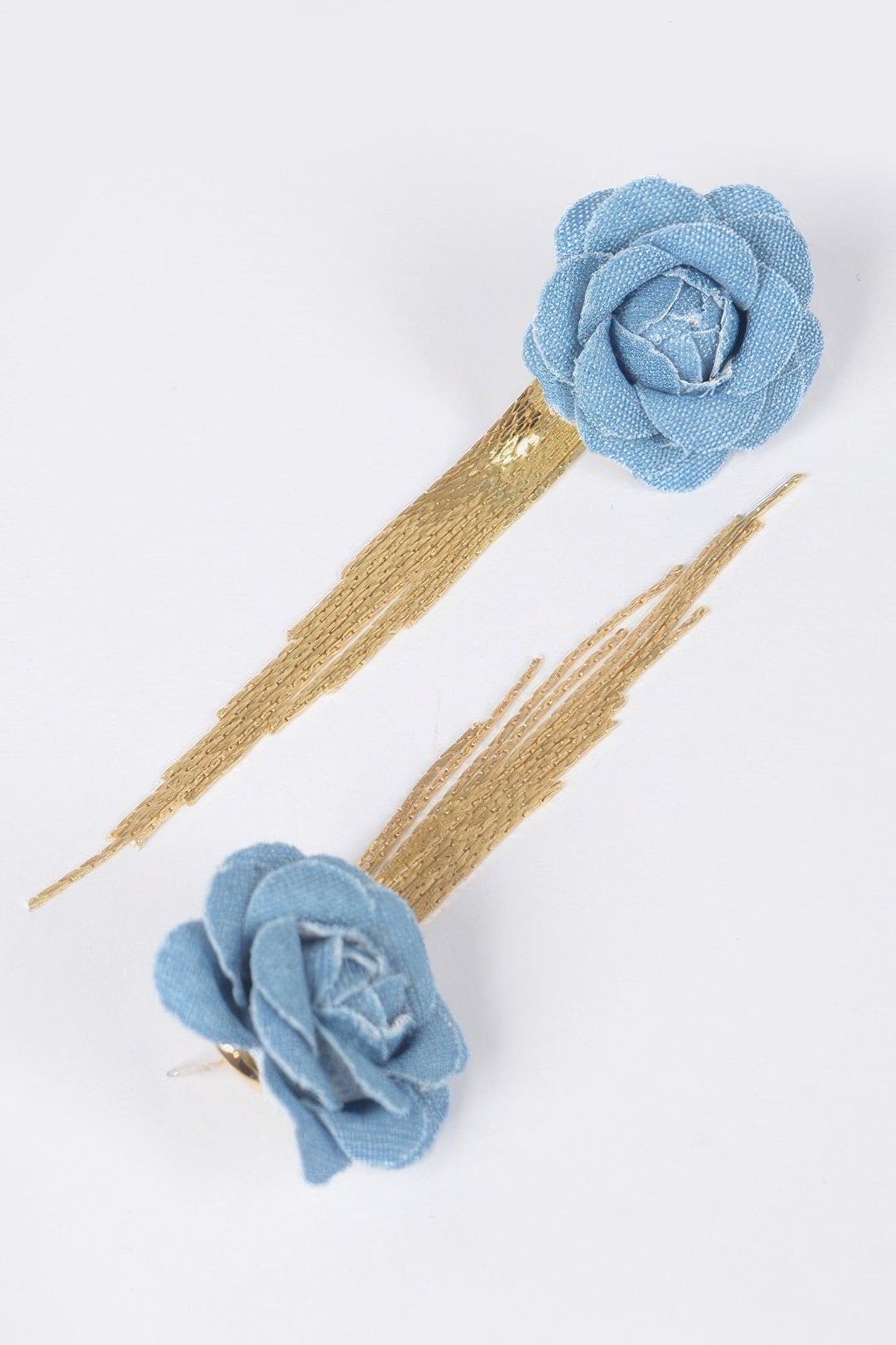 Denim Flower Metal Fringe Earring - Tigbul's Variety Fashion Shop
